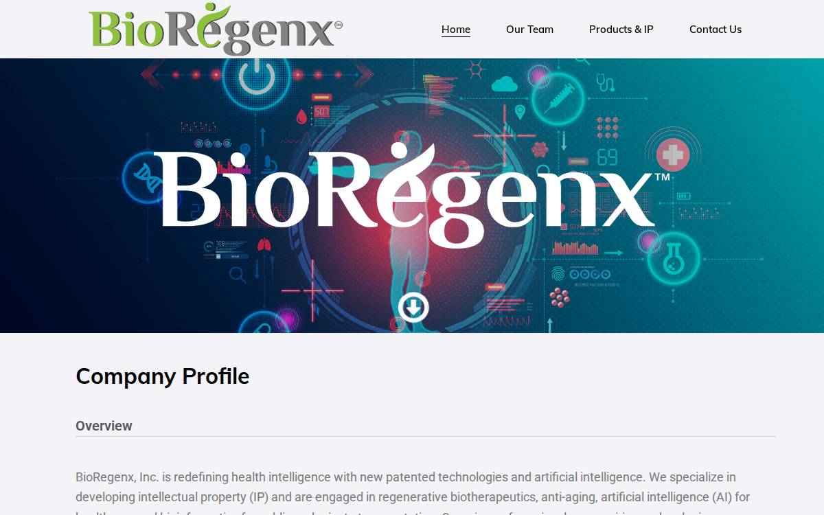 BioRegenx website preview