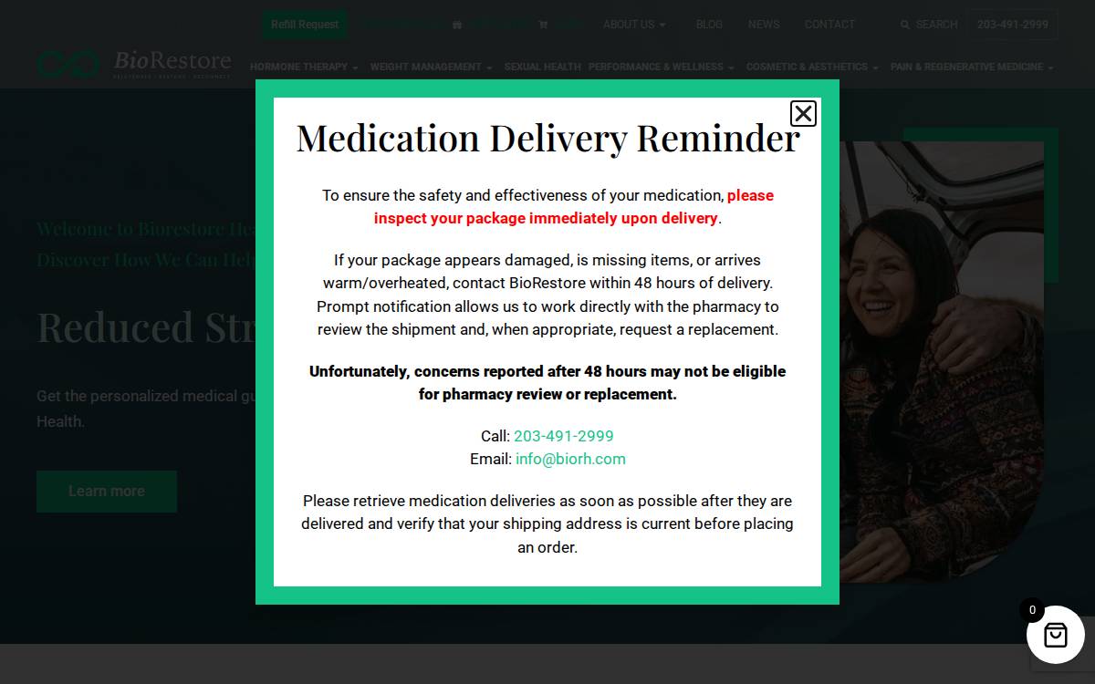BioRestore Health website preview