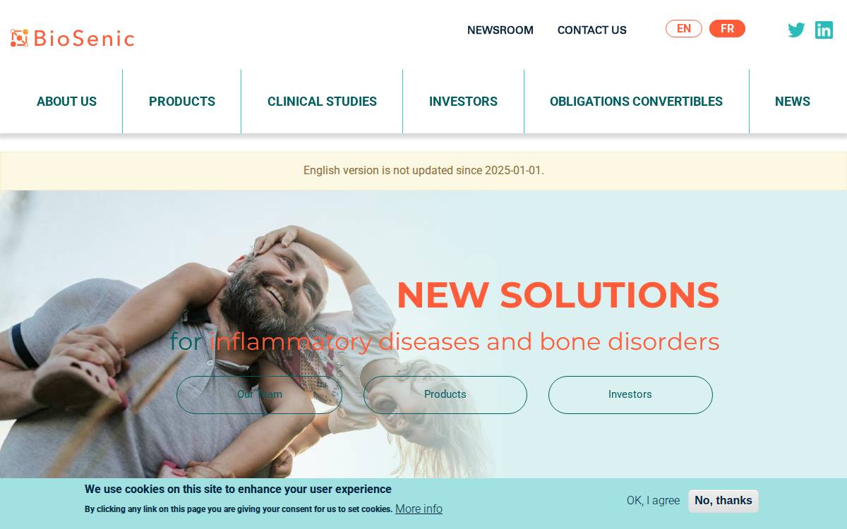 BioSenic website preview