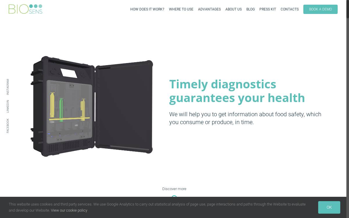 Biosens website preview