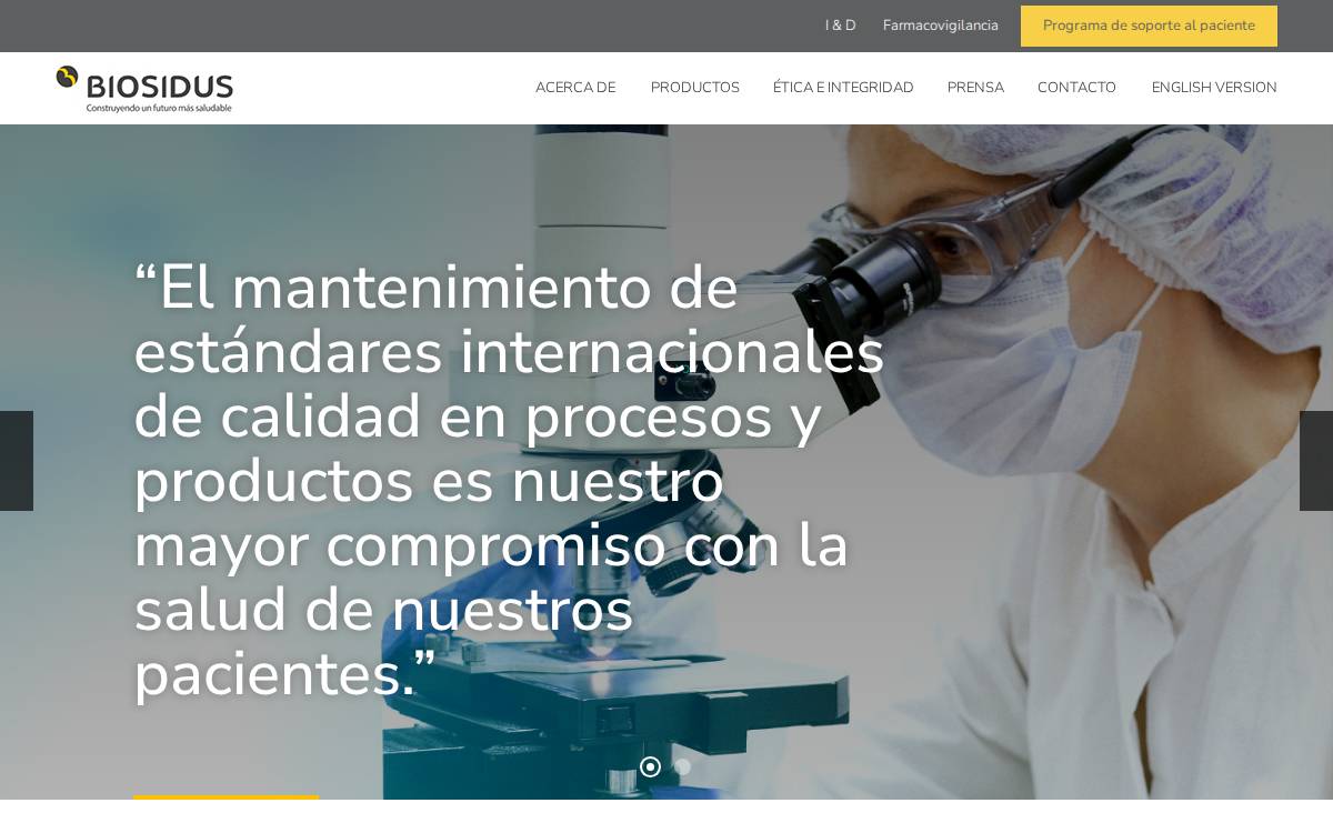 Biosidus website preview