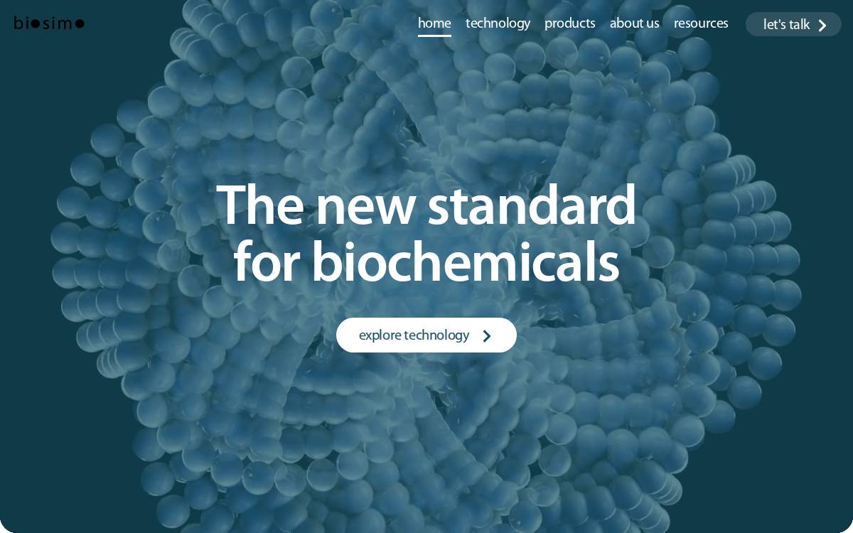 Biosimo Chemicals website preview