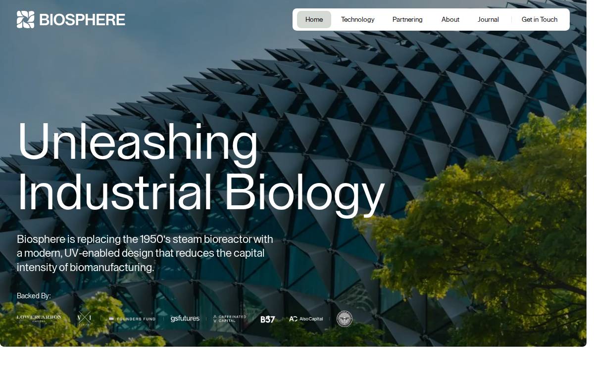 Biosphere website preview