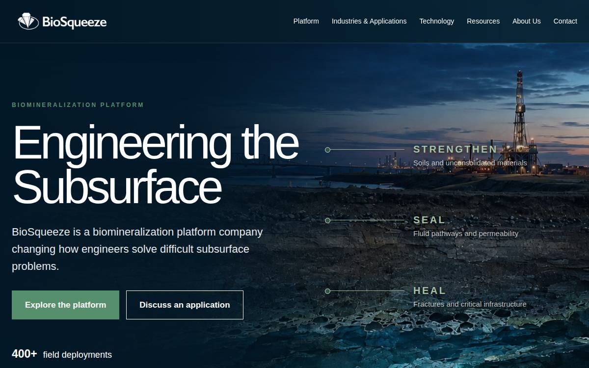 BioSqueeze website preview