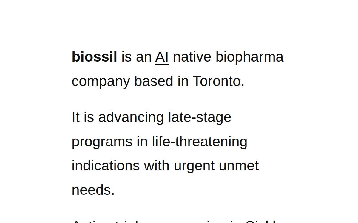 Biossil website preview