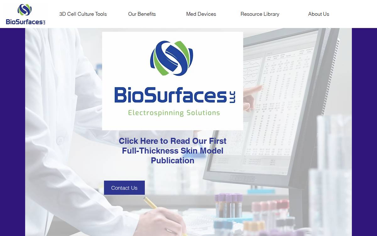 BioSurfaces website preview