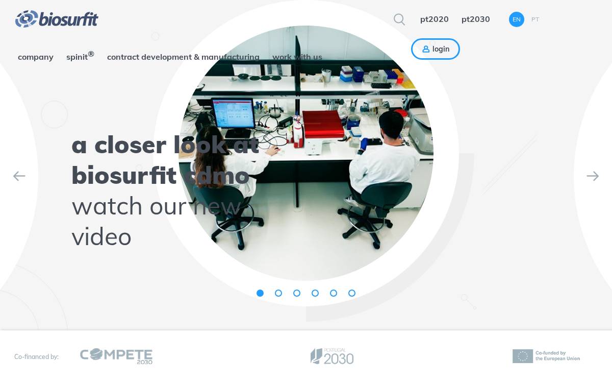Biosurfit website preview