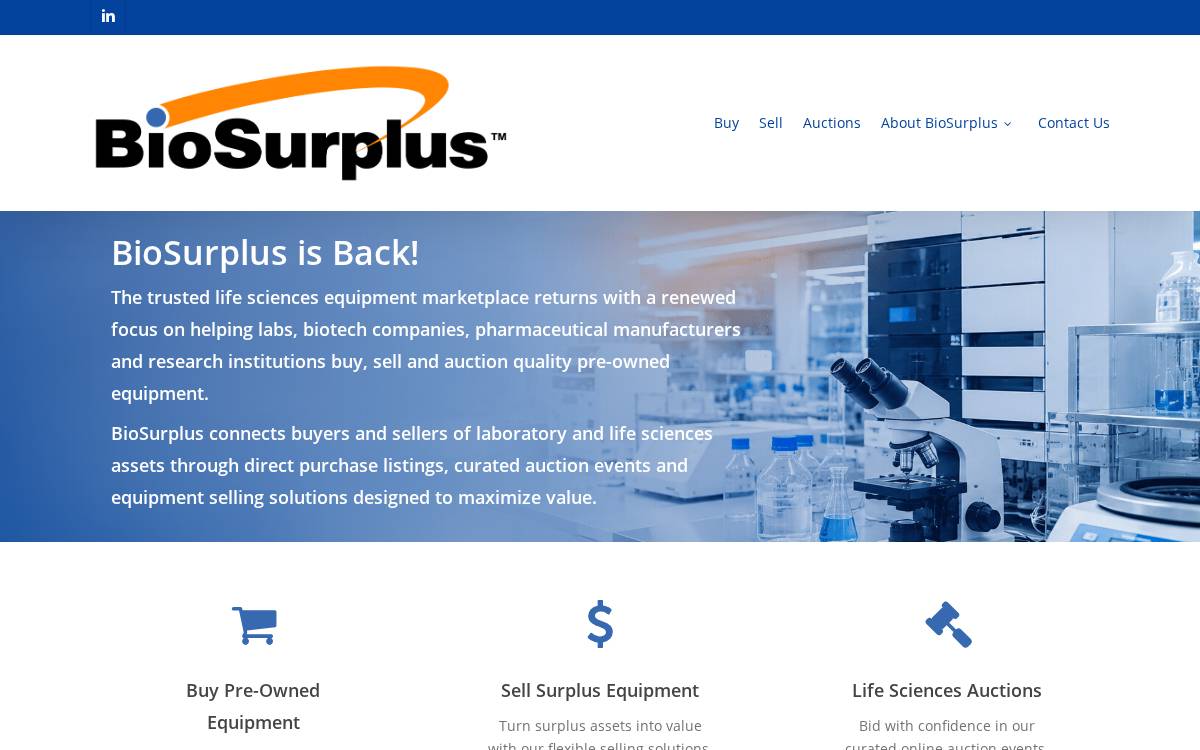Biosurplus website preview
