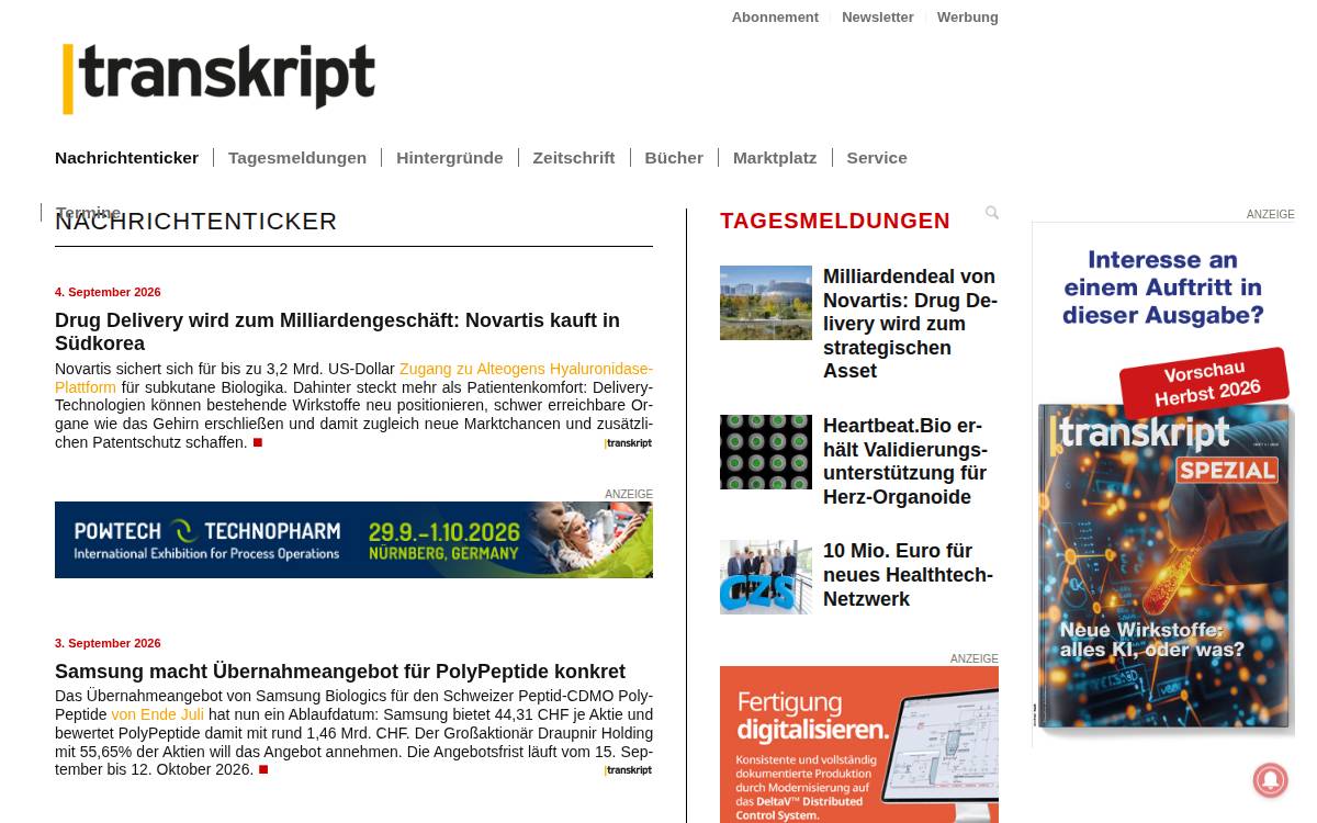 Biotechnologie website preview