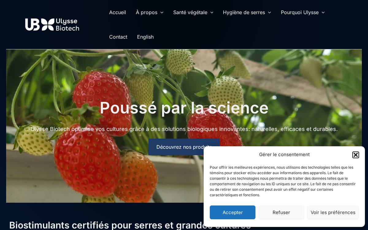 Biotechnologies Ulysse website preview