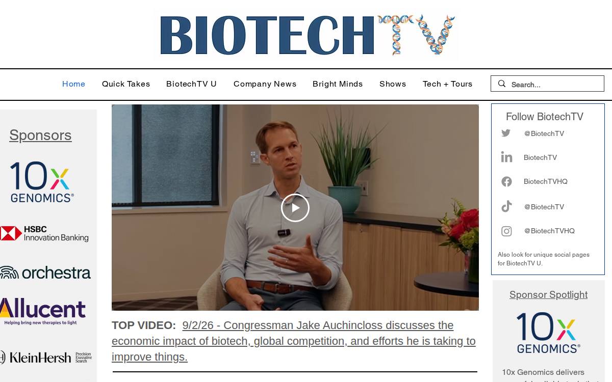 Biotechtv website preview