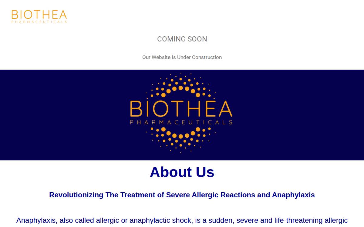 Biothea Pharma website preview