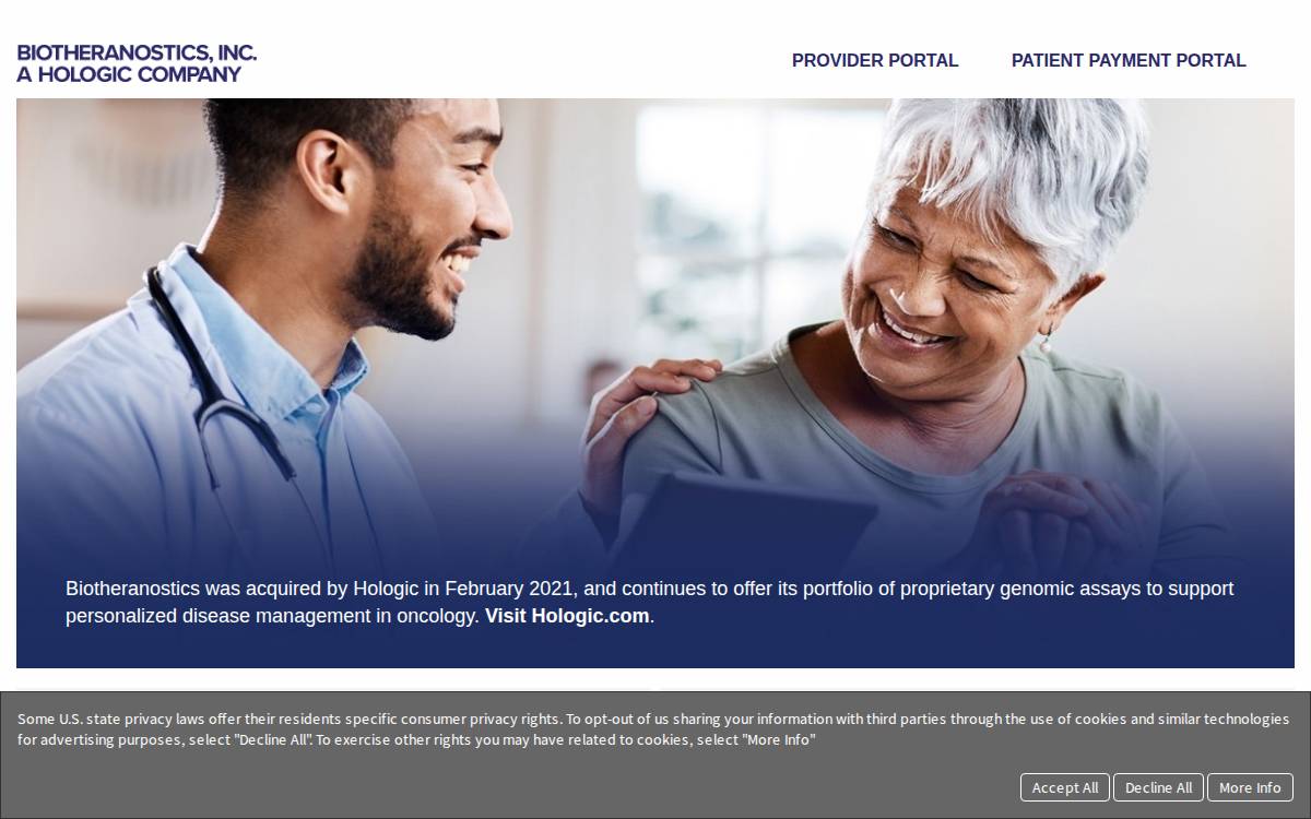 bioTheranostics website preview