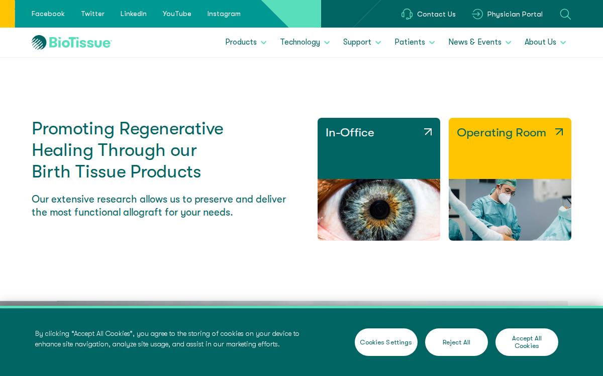 BioTissue website preview
