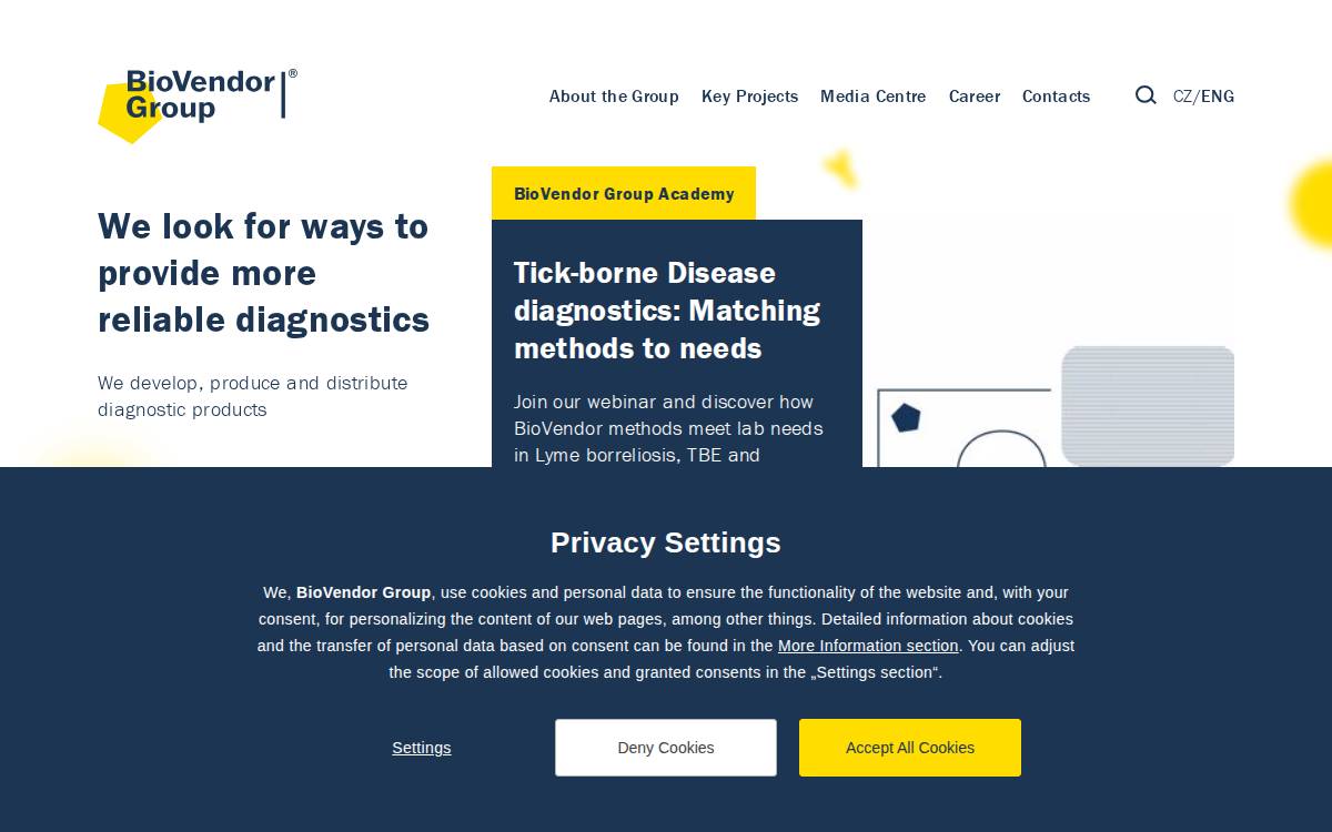 Biovendor Group website preview