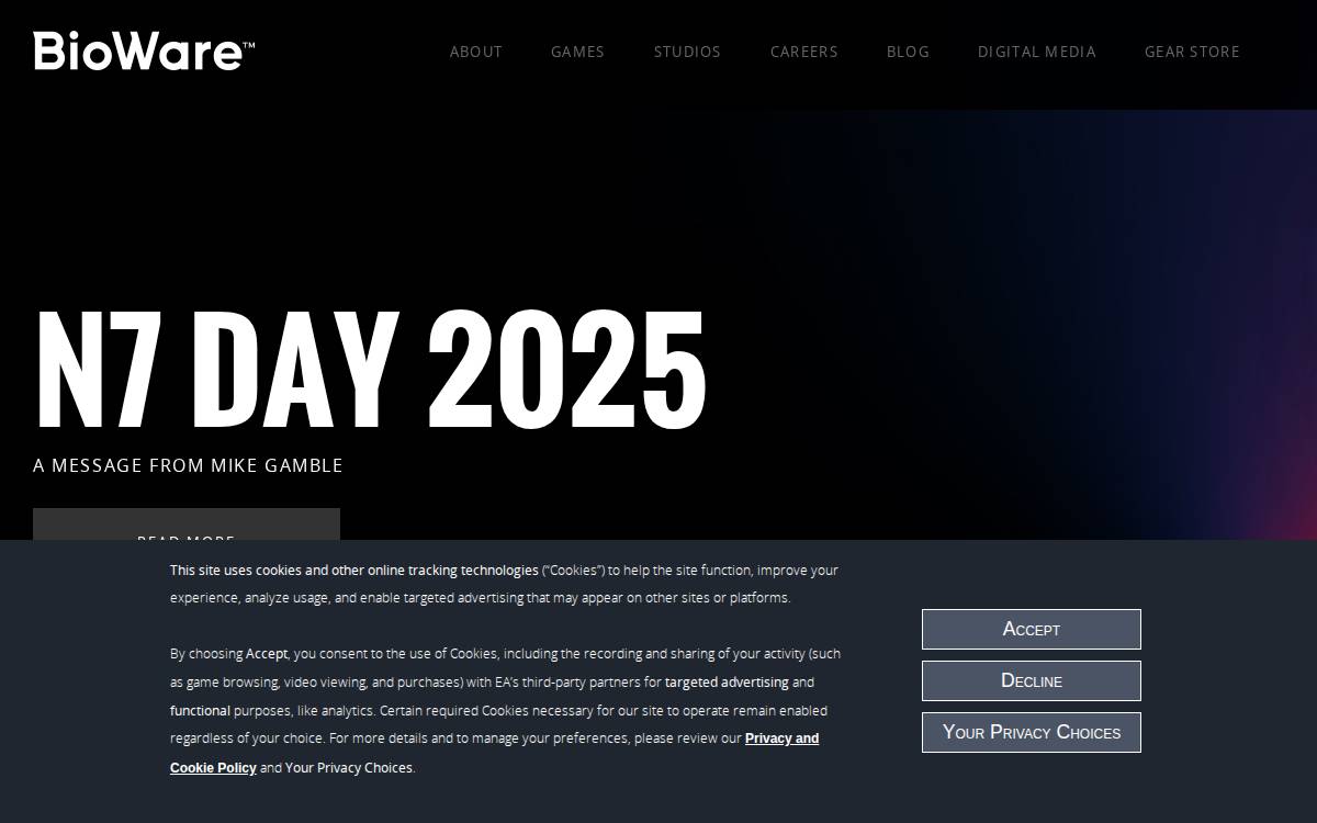 Bioware website preview