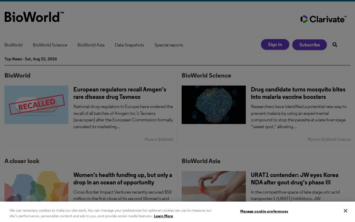 Bioworld website preview