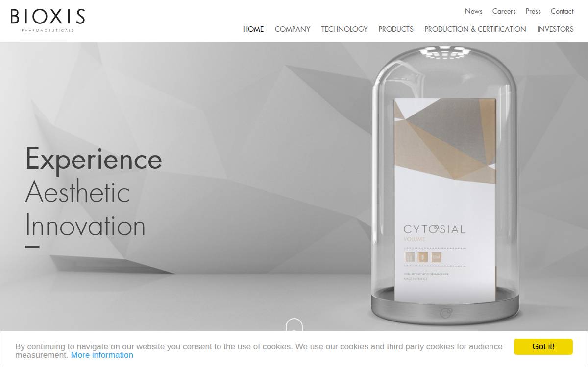 Bioxis website preview