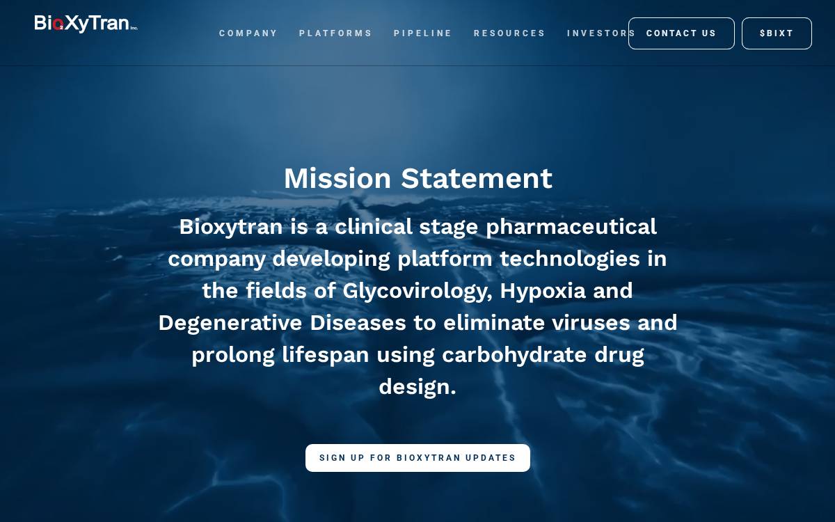 Bioxytran website preview