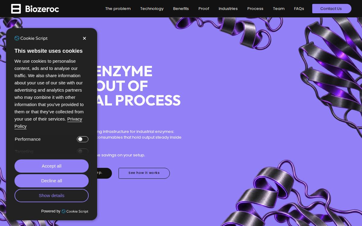 Biozeroc website preview