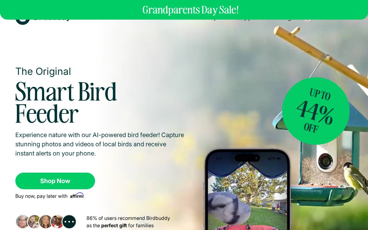 Bird Buddy website preview