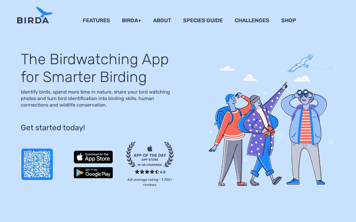 Birda website preview