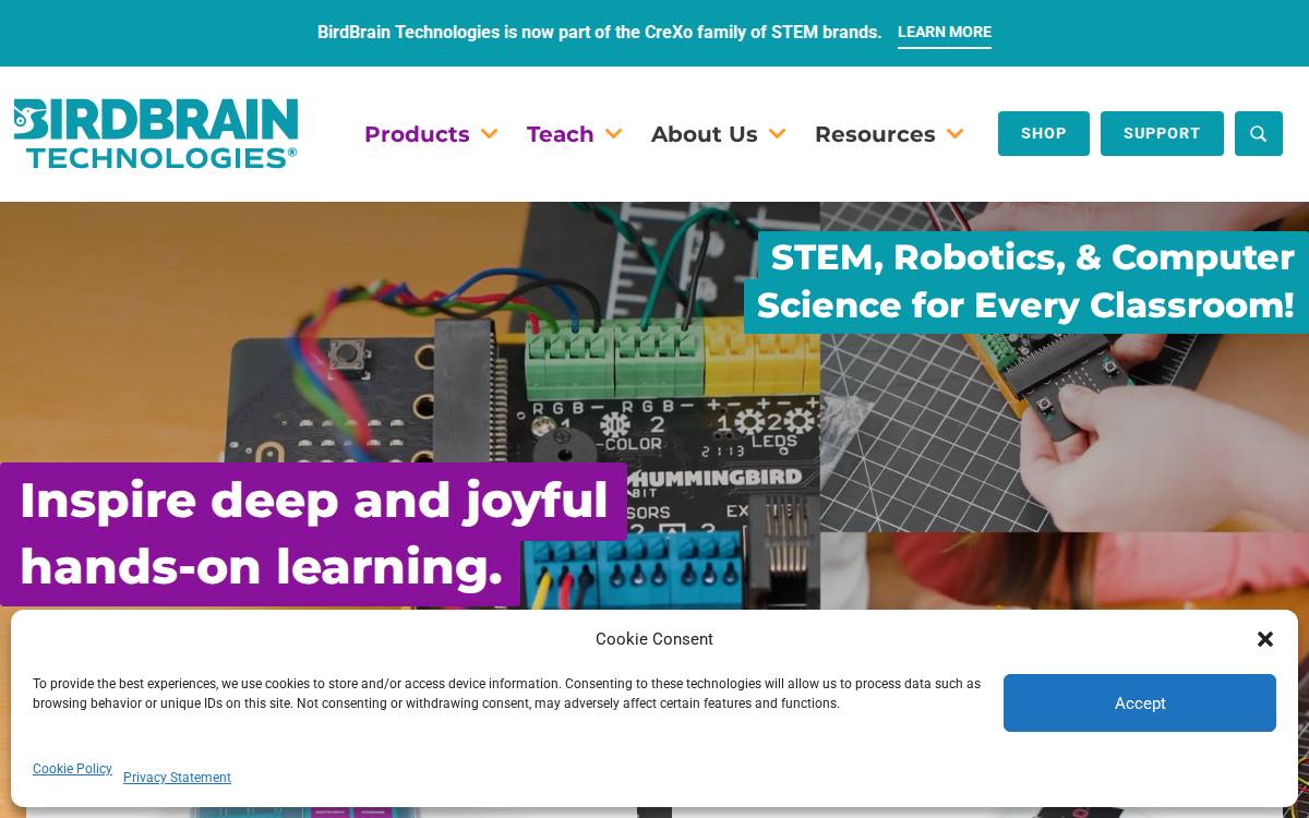 BirdBrain Technologies website preview