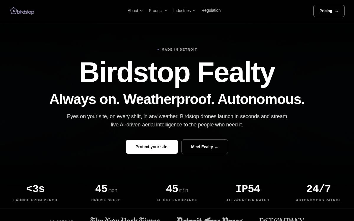 Birdstop website preview