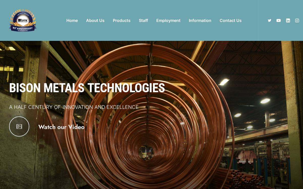 Bison Metals Technologies website preview