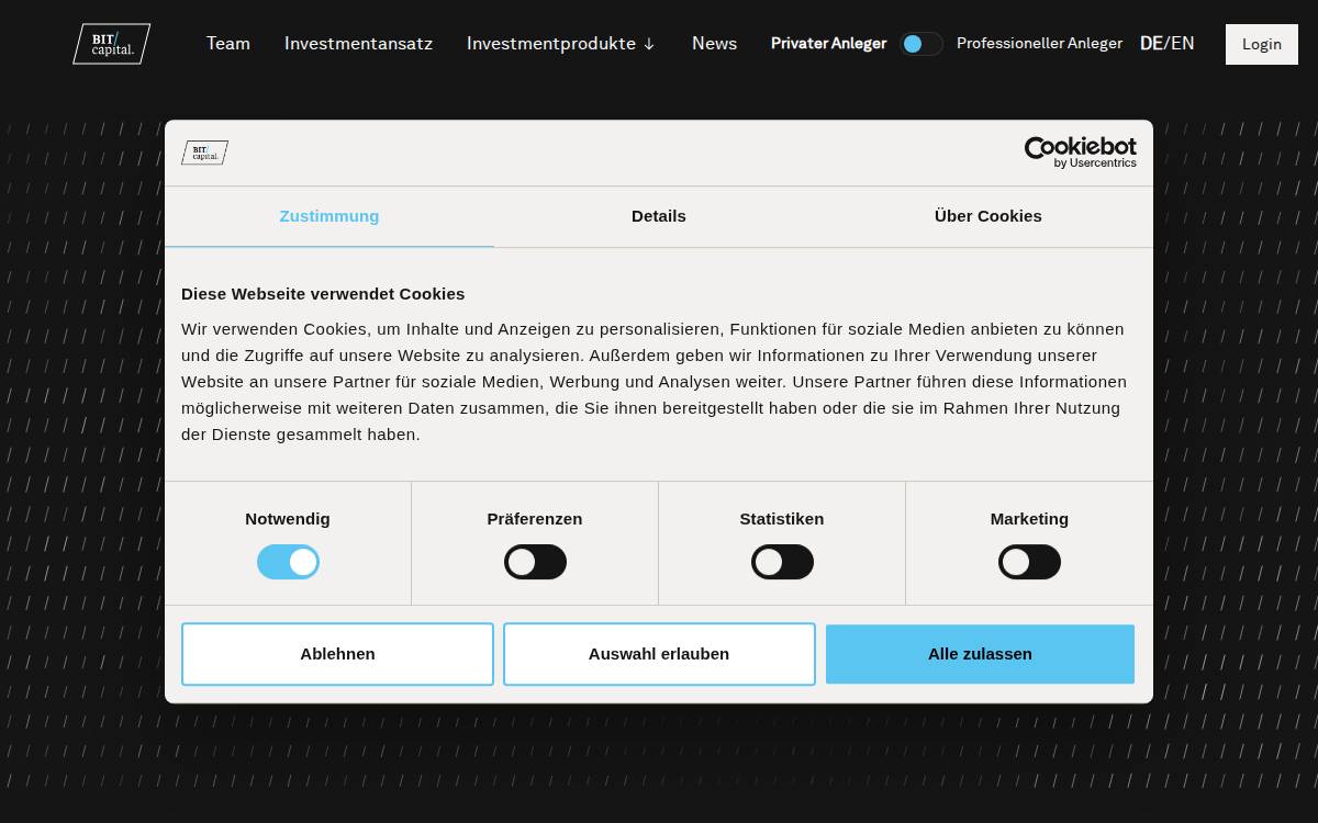 BIT Capital website preview