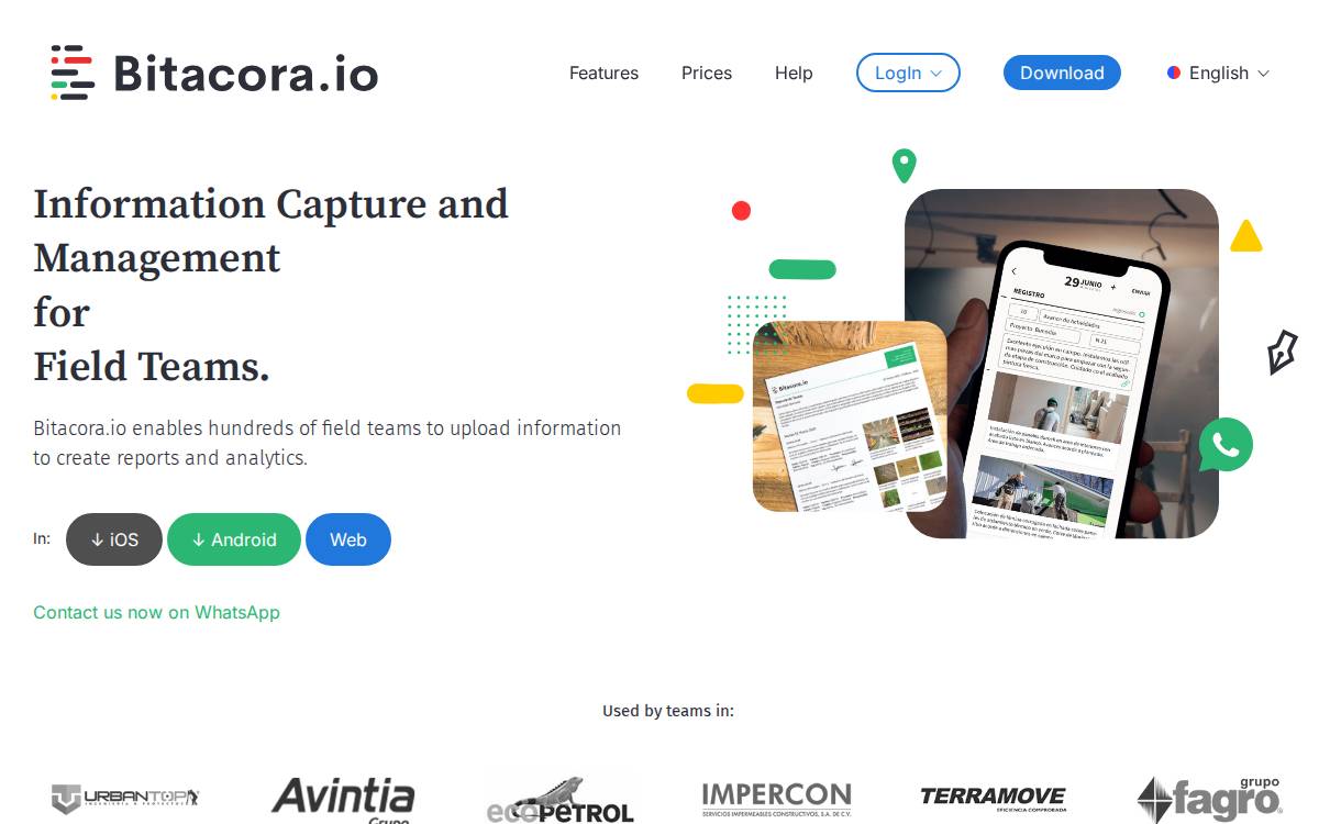 Bitacora website preview
