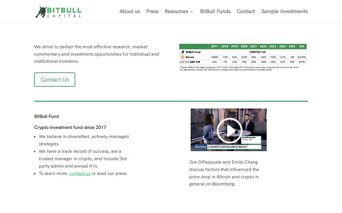 Bitbullcapital website preview