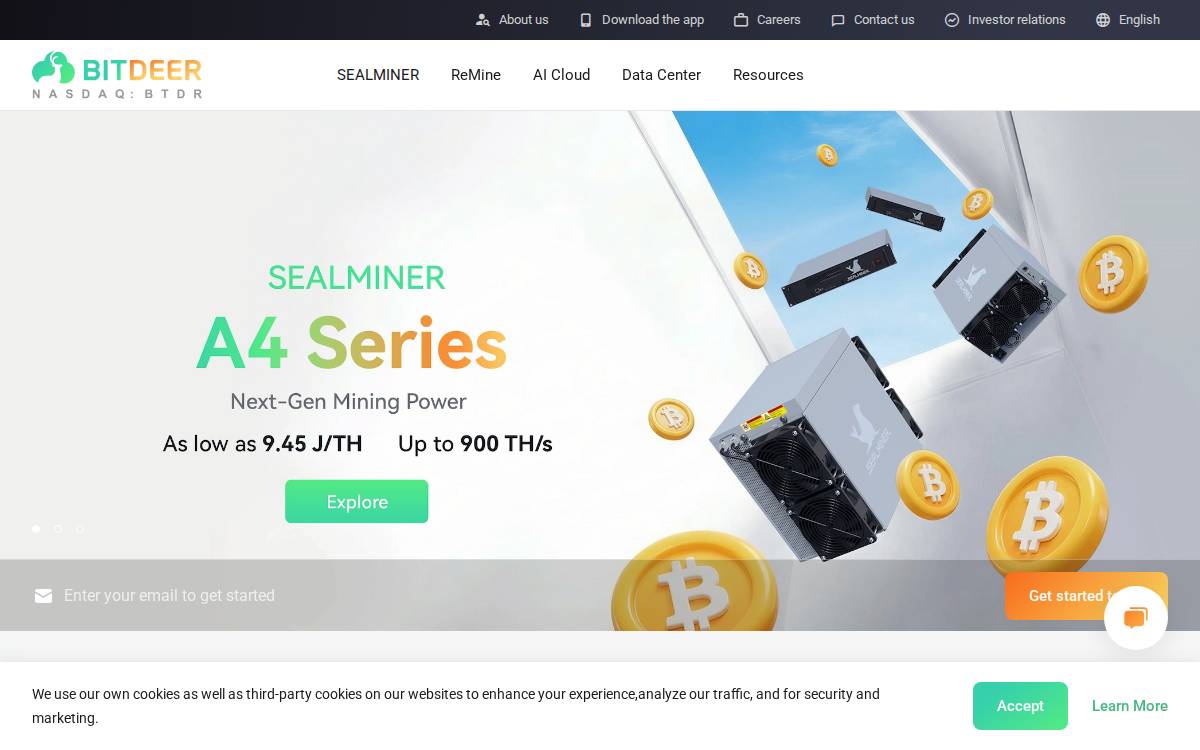 Bitdeer website preview