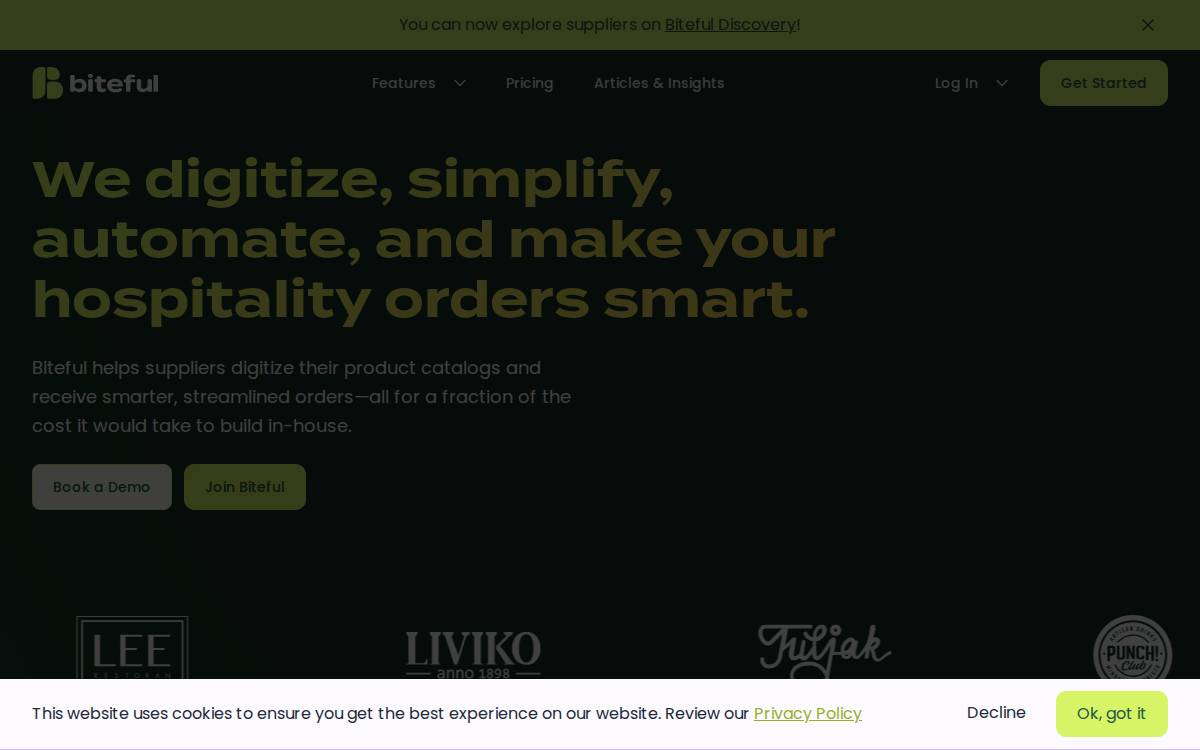 Biteful website preview