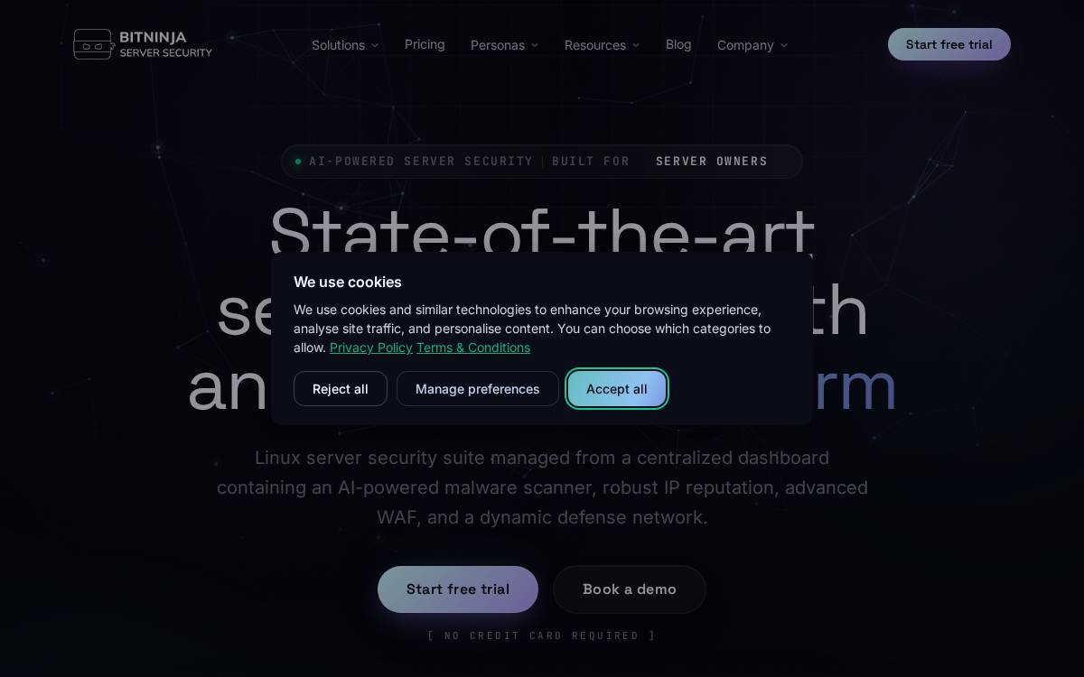 BitNinja website preview