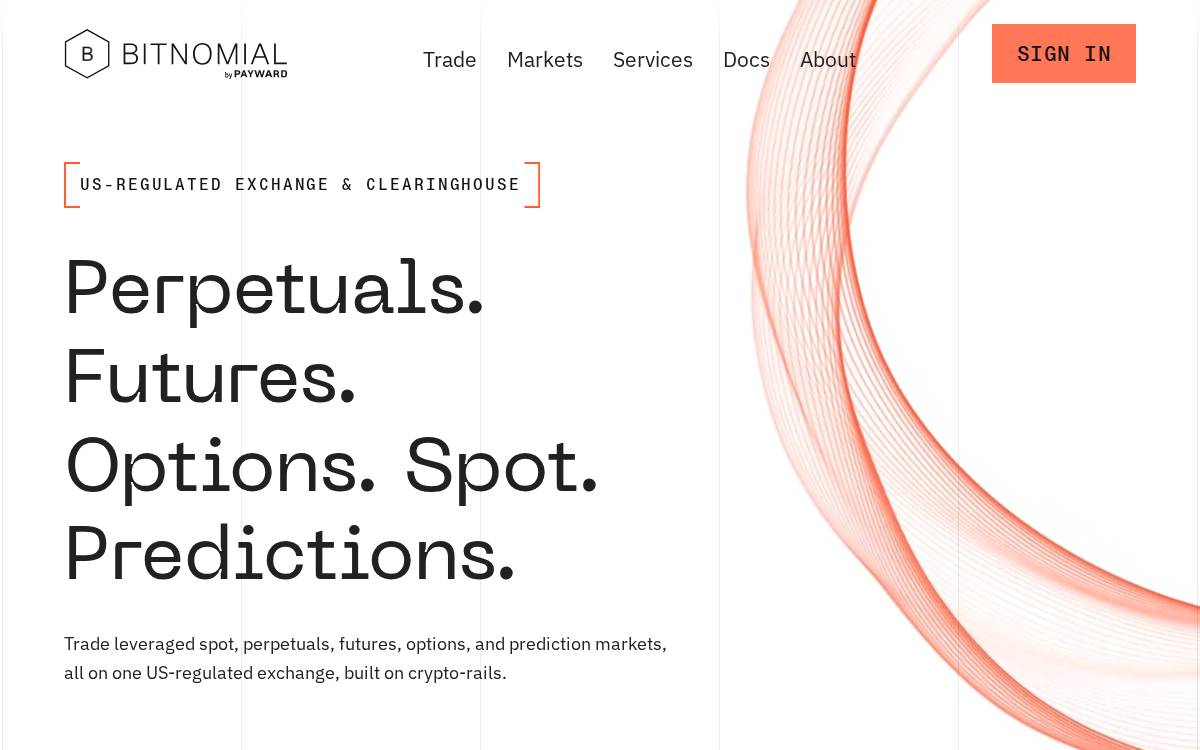 Bitnomial website preview