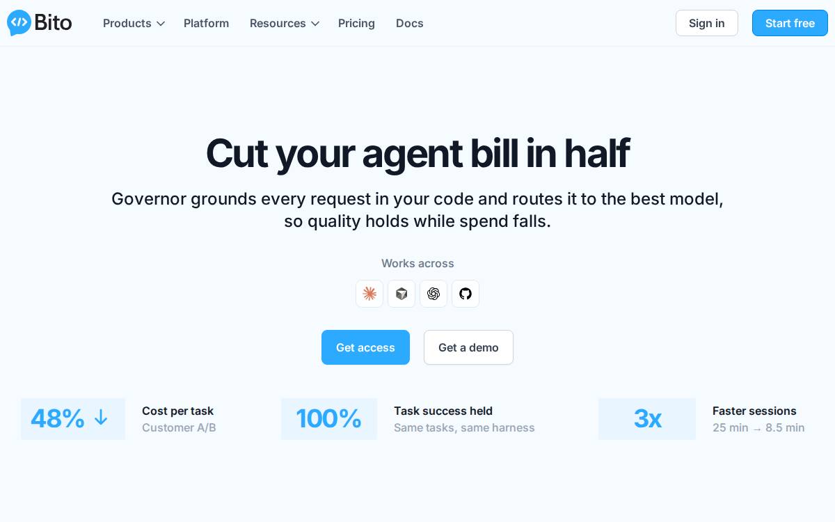 Bito website preview
