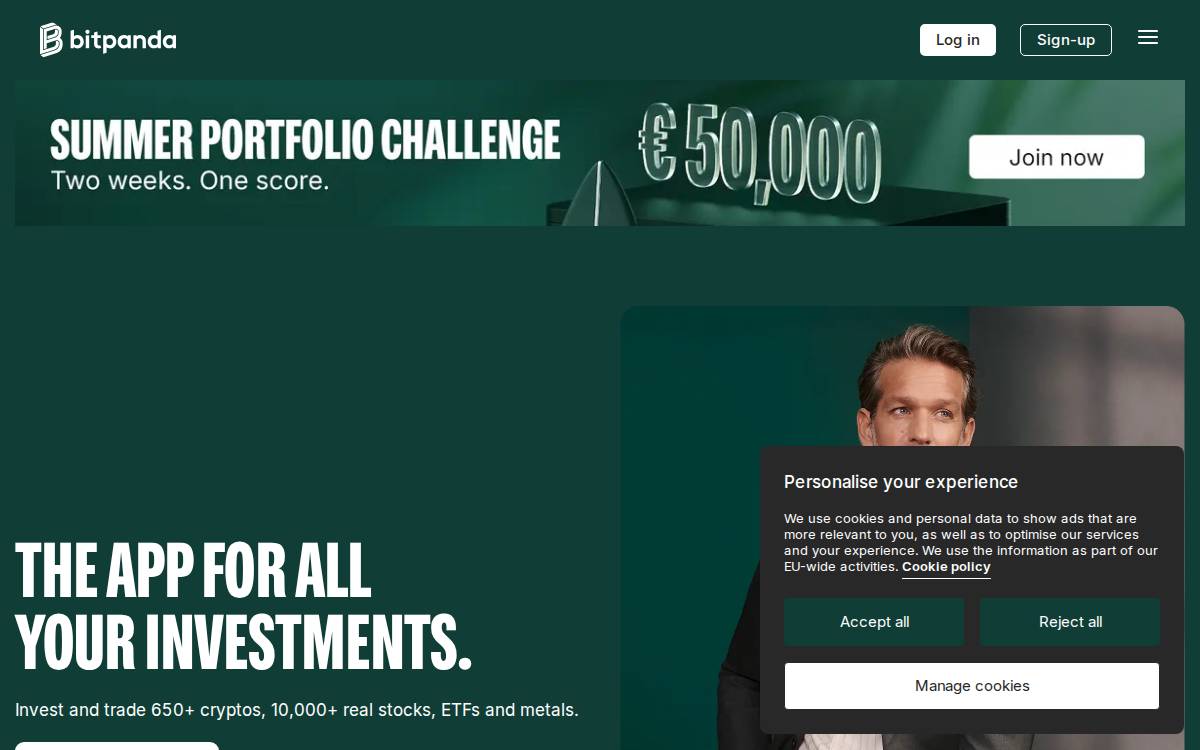 Bitpanda website preview