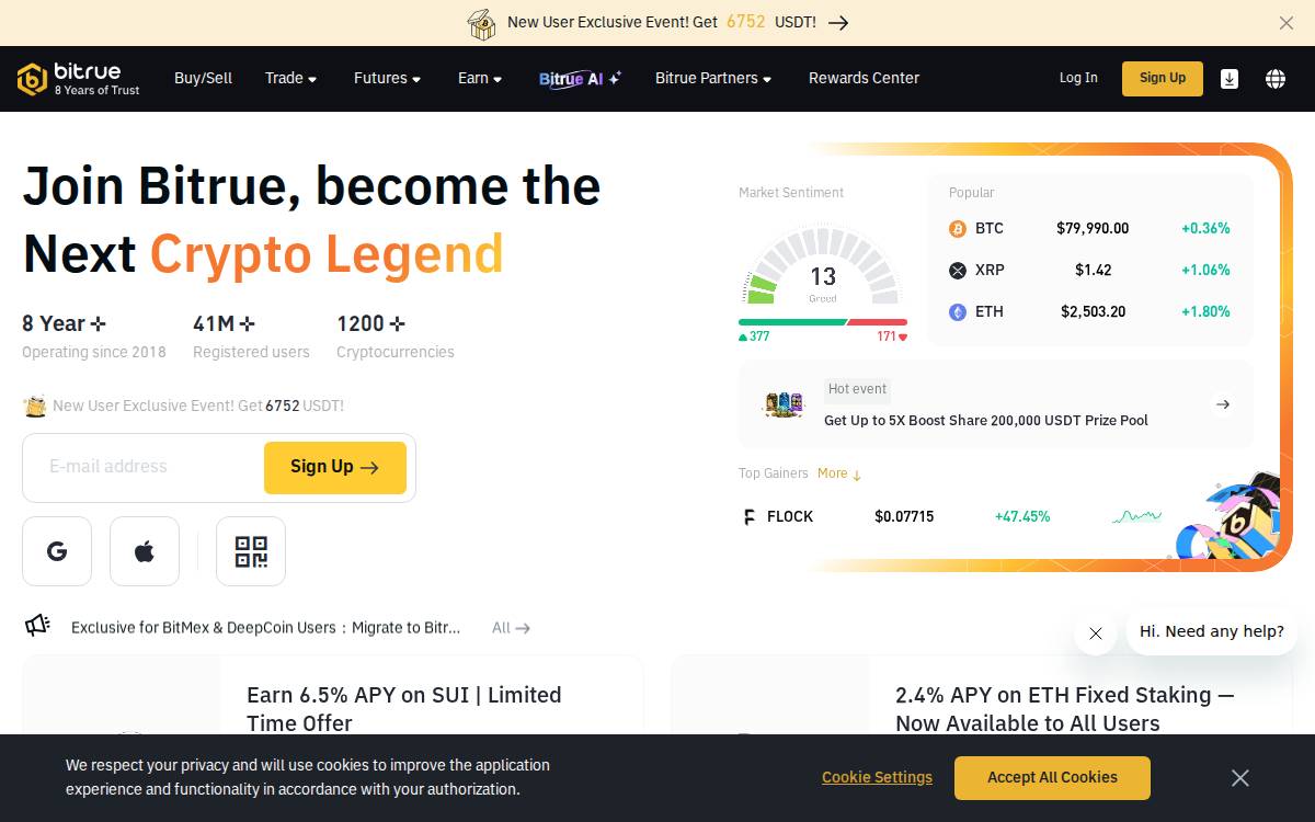 Bitrue website preview