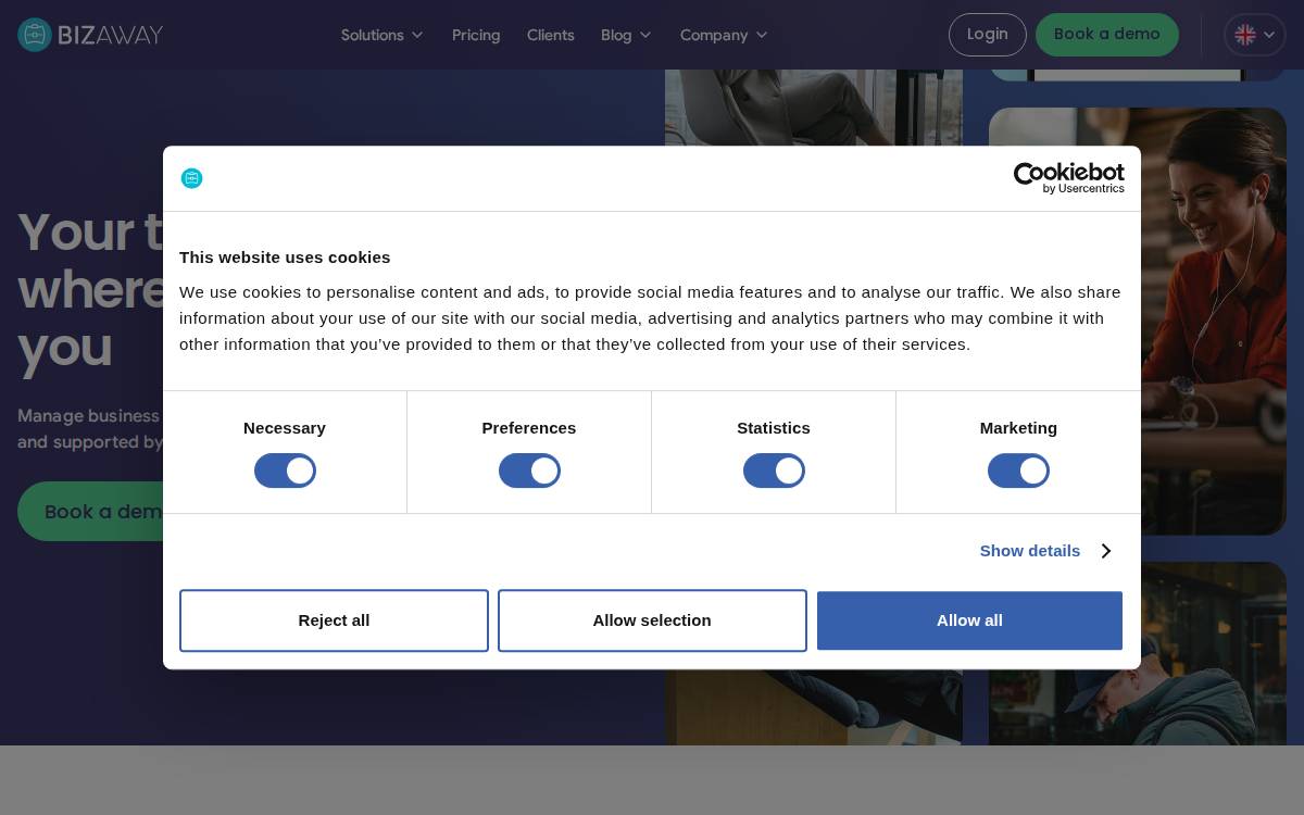 Bizaway website preview