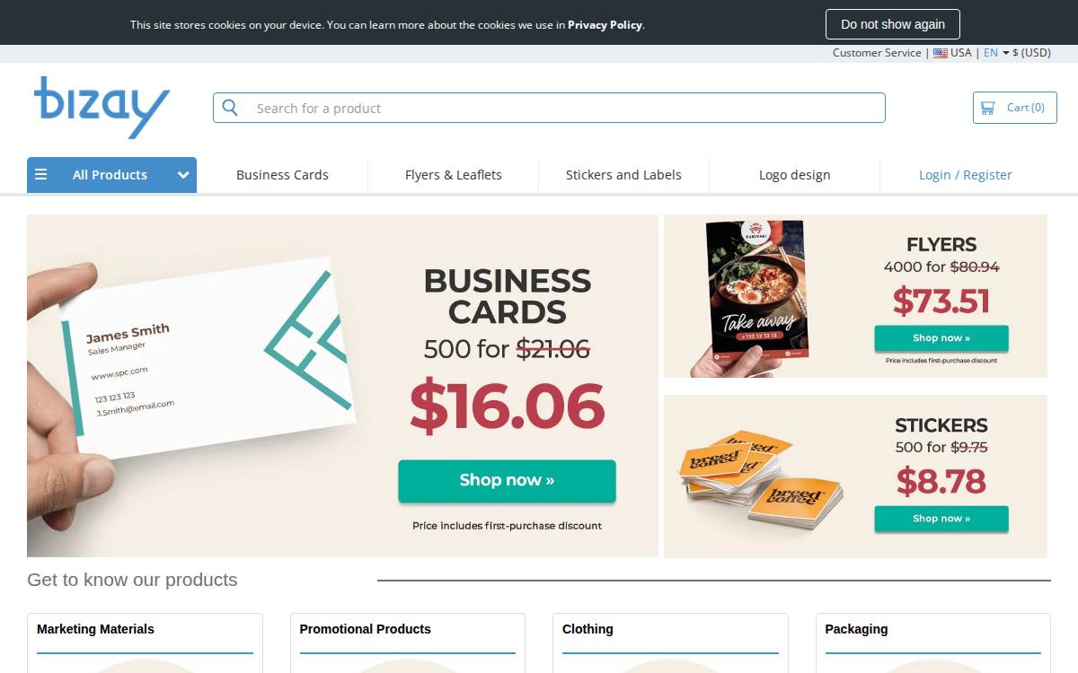 Bizay website preview