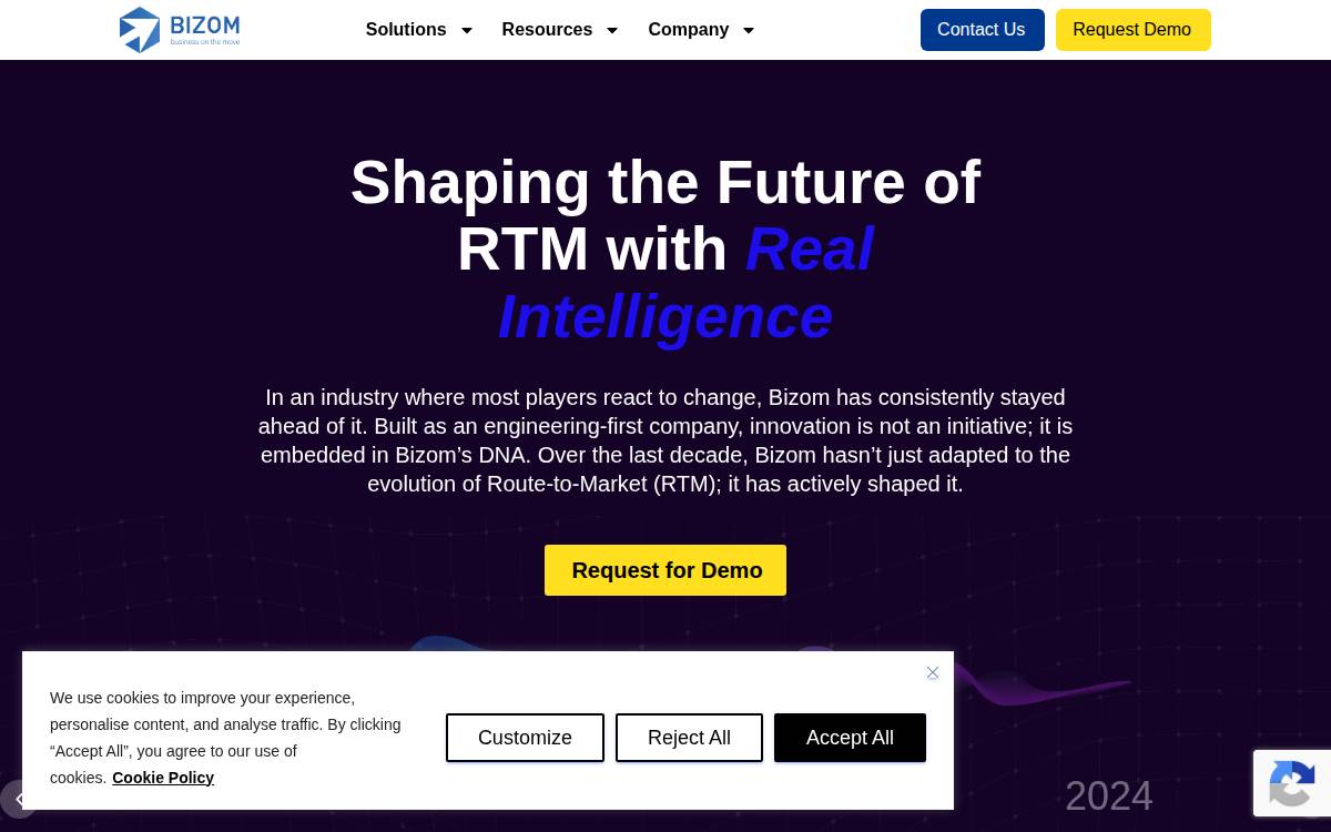 Bizom website preview