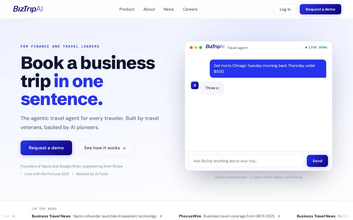 Biztrip website preview