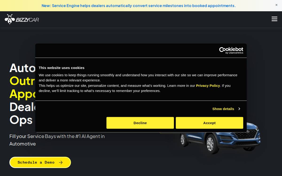 BizzyCar website preview