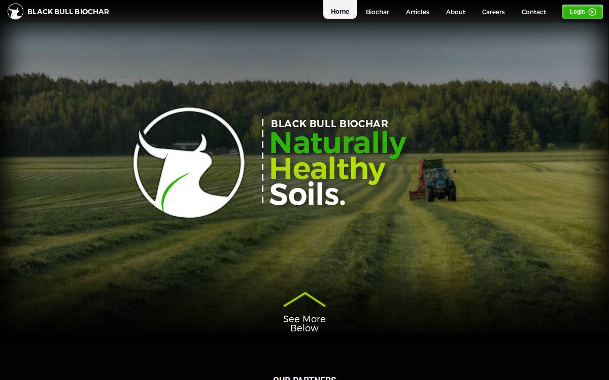 Black Bull Biochar website preview