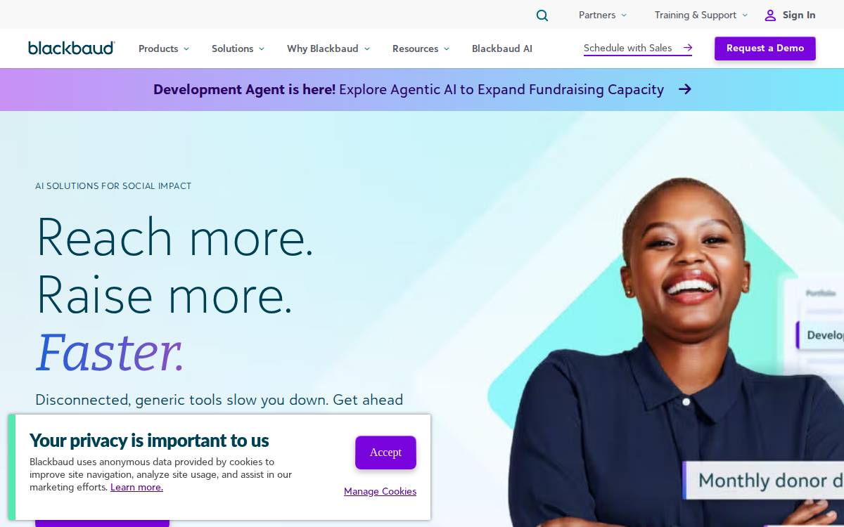 Blackbaud website preview
