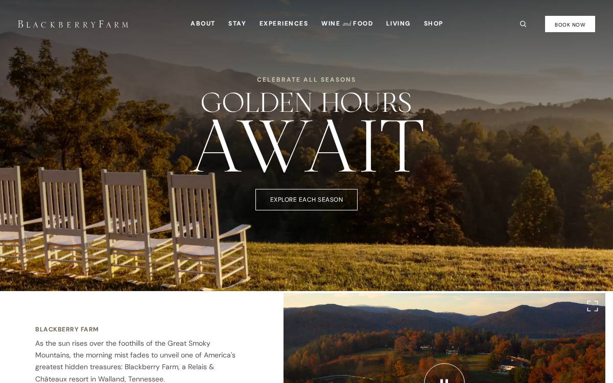 Blackberry Farm website preview