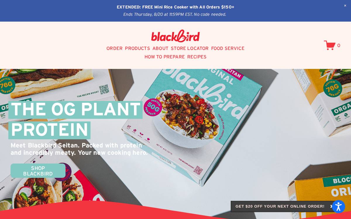 Blackbird Foods website preview