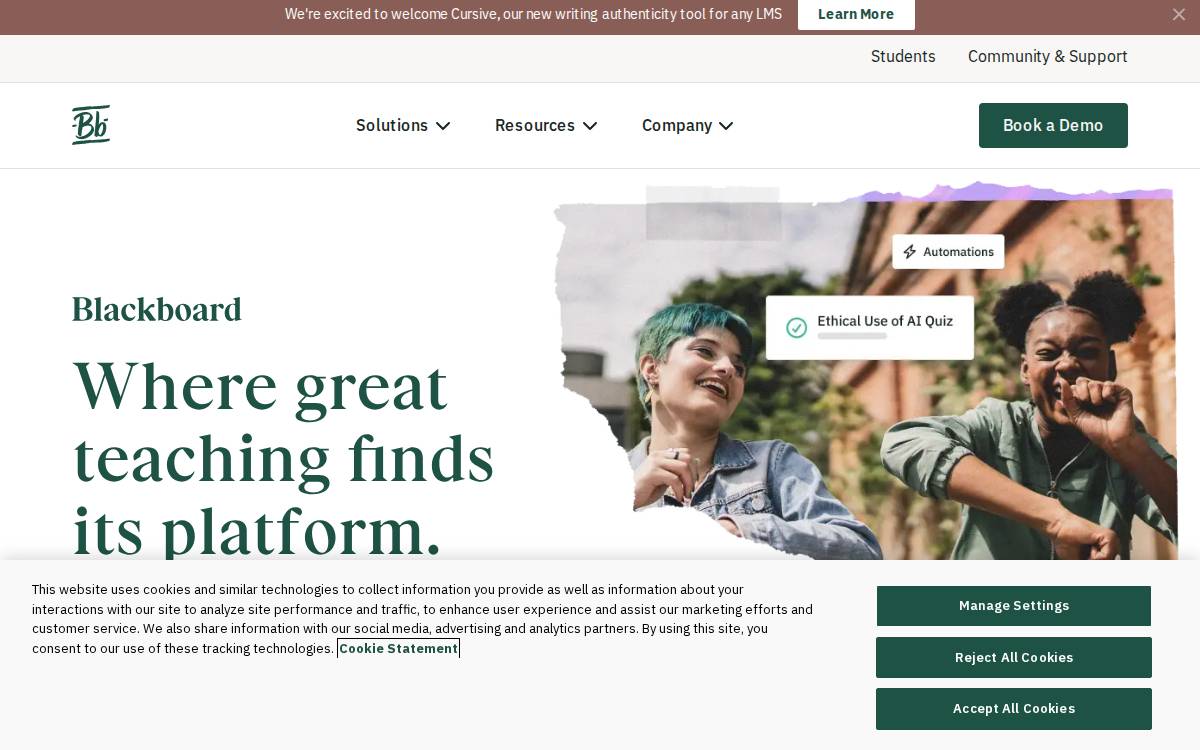 Blackboard website preview