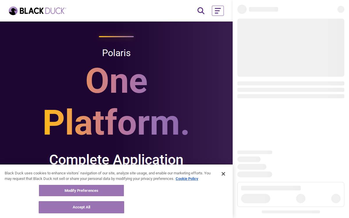 Blackducksoftware website preview